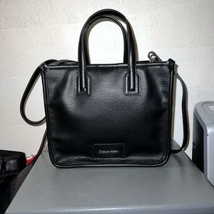 Black Calvin Klein tote with double handle